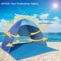Beach Tent for 2-3 Adults with UPF 50 Sun Shelter