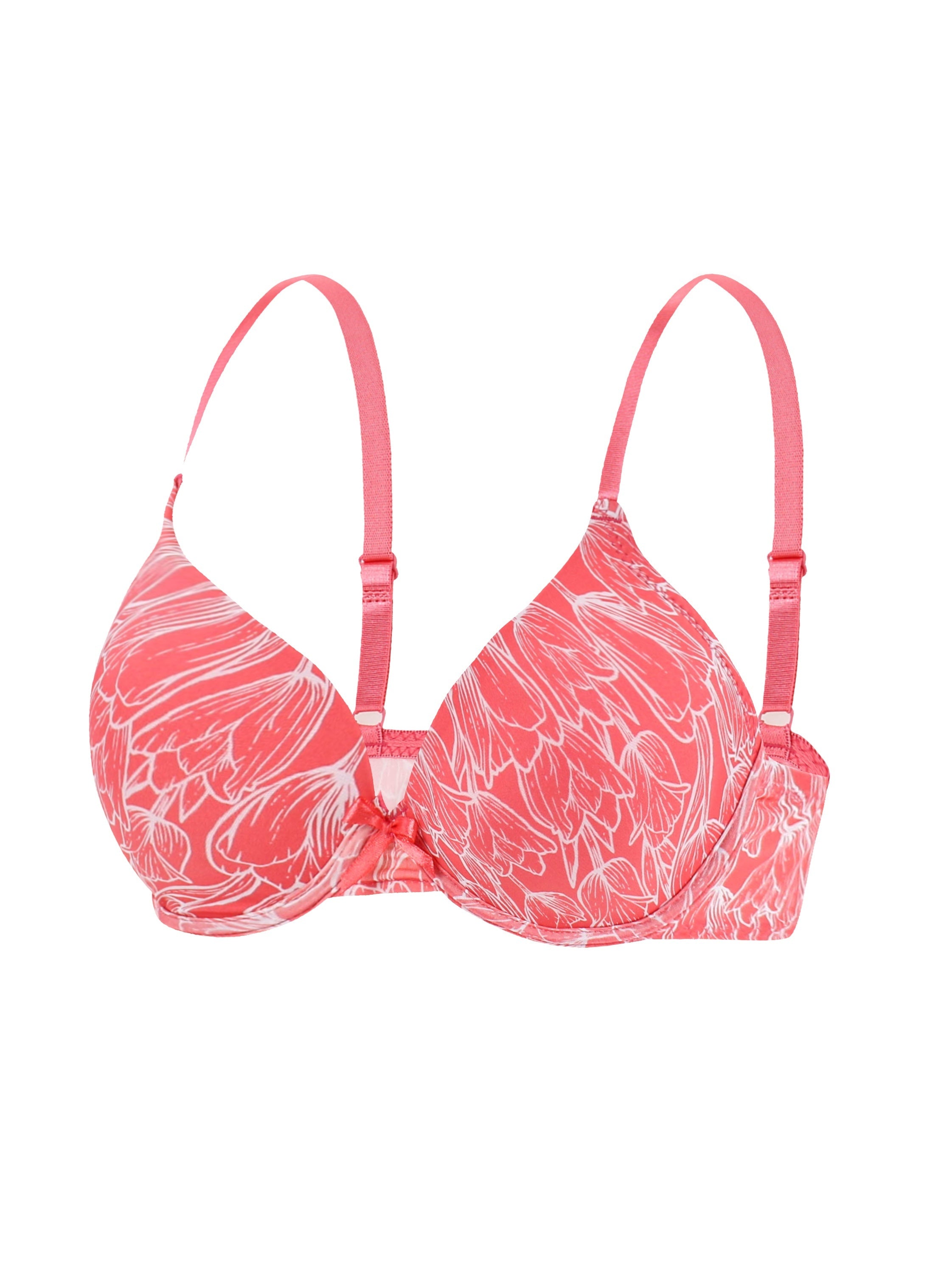 Floral Print Push Up Bras Comfortable & Breathable Women's Lingerie