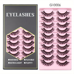 10 Pairs Fluffy False Eyelashes Curling 3D Grafting A Type