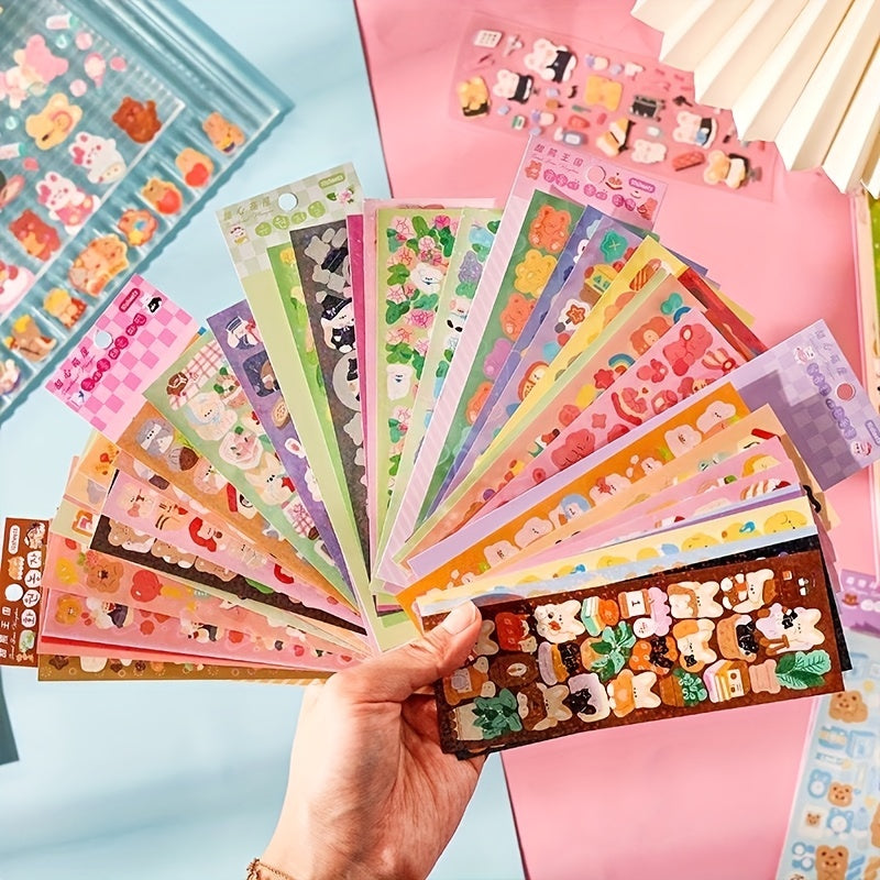 100pcs Cartoon Stickers DIY Hearts No Repeat Cute Sticker Pack