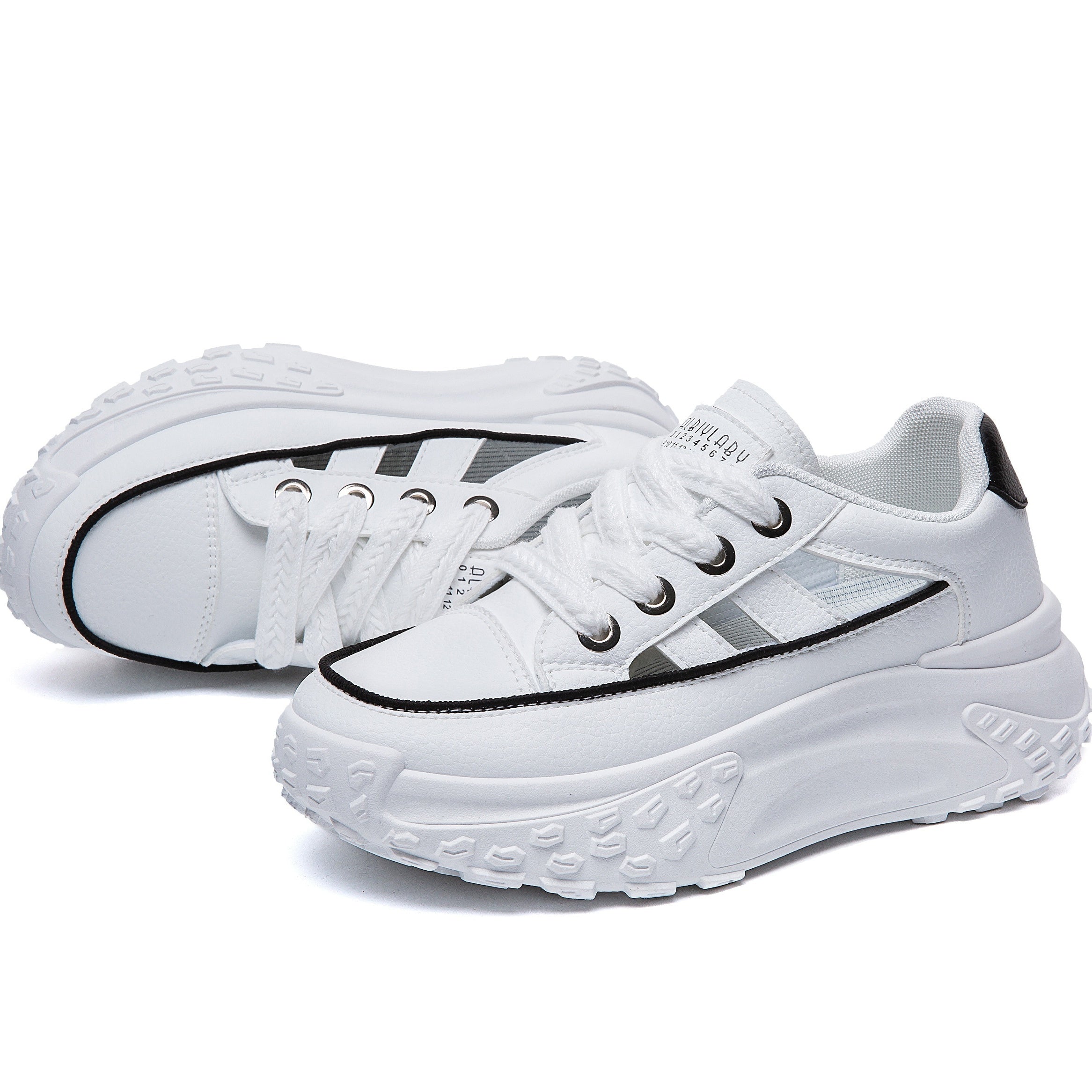 Women's Cutout Lace Up Walking Shoes Non Slip Casual Sneakers
