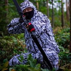 3D Leaf Suit Snow Camouflage Ghillie Set for Winter Halloween
