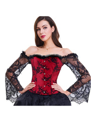 Gothic Flounce Sleeve Corset Bustier Shapewear Top