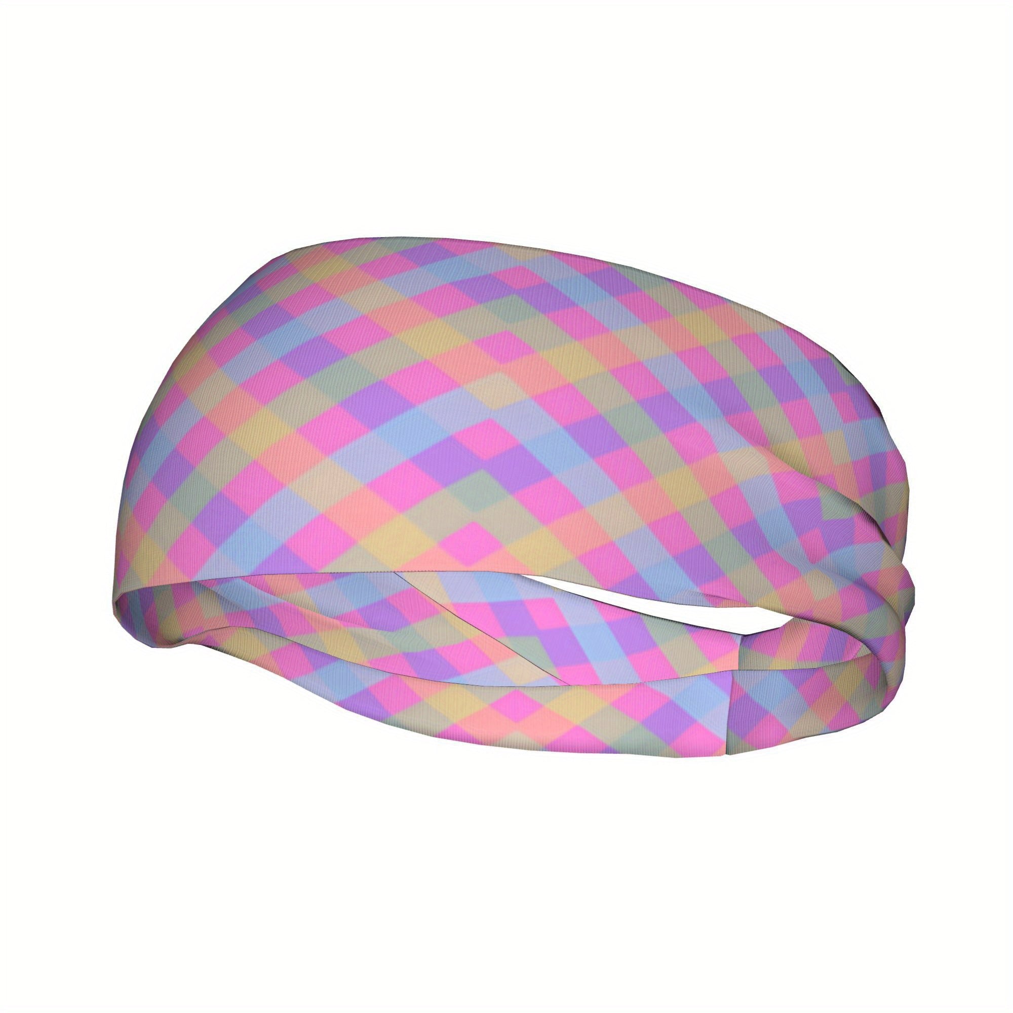 Men's Pastel Purple Pink Gradient Headband for Gym Running Soft Stretch Fit