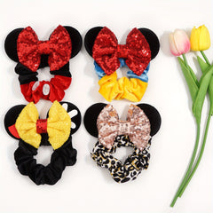 Sequin Mouse Ears Scrunchies Hair Tie Glitter Hair Accessories
