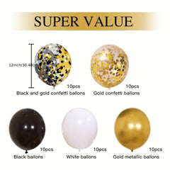 50pcs Golden Confetti Balloons 30 48 Cm Graduation Birthday Wedding Party Decor