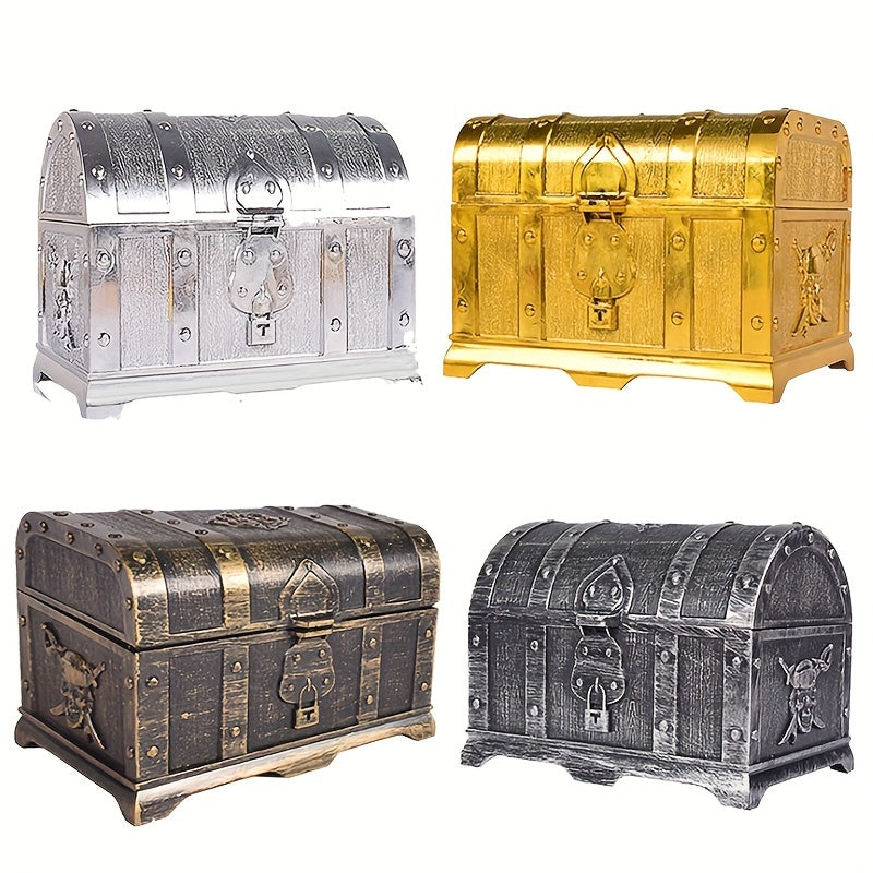Retro Treasure Box With Lock for Party Favors Pirate Props