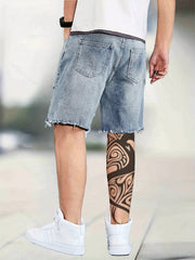 Men's Distressed Denim Shorts for Summer