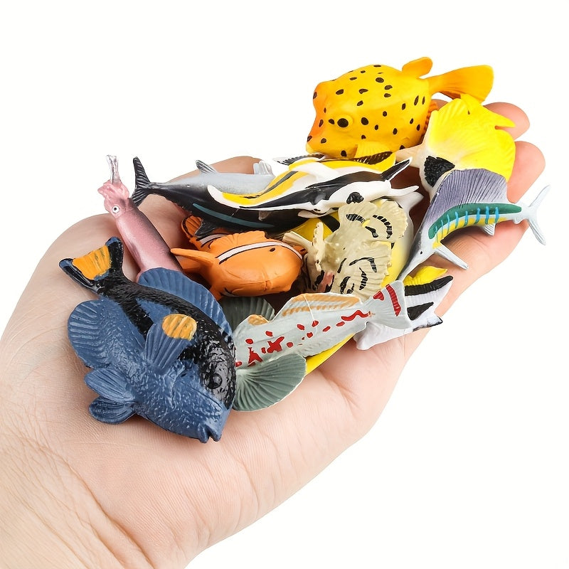 12pcs Deep Sea Fish Set Tropical Fish Set Marine Animal Models