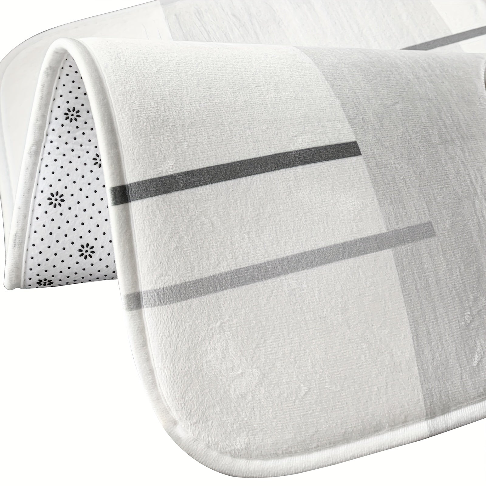 4 Piece Abstract Shower Curtain Set with Non Slip Mat, Lid Cover & 12 Hooks