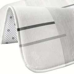 4 Piece Abstract Shower Curtain Set with Non Slip Mat, Lid Cover & 12 Hooks