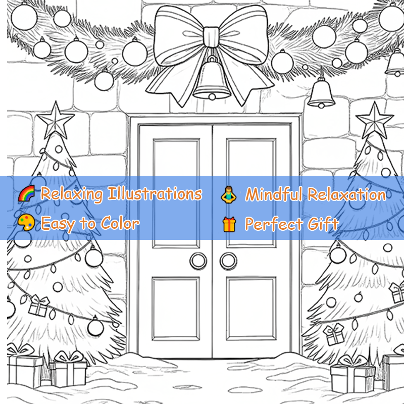 Christmas Adult Coloring Book Santa & Christmas Tree Designs