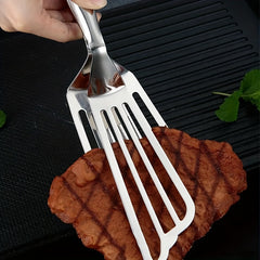 Stainless Steel Steak Clamp Grilling Tongs for Flipping Frying Food