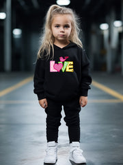 OERYUI LOVE Print Hoodies Pants Set For Spring Fall
