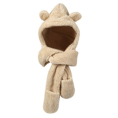 Winter Warm Rabbit Ears Hat Gloves Scarf Set