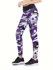 Camouflage Print Yoga Pants Slim Fit Running Leggings