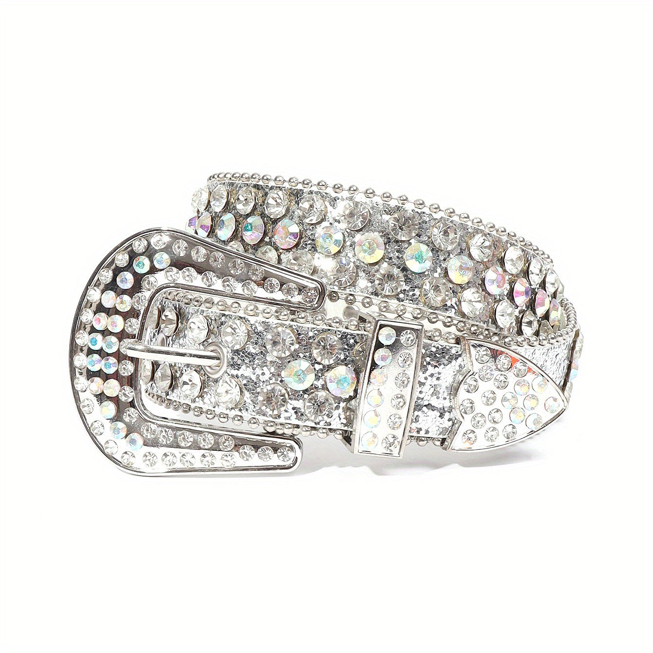Kids Rhinestone Western Leather Belt for Boys Girls