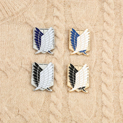 4pcs Shield Brooch Wing Cross Enamel Pin Metal Badge for Girls