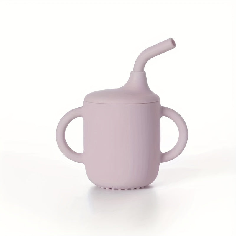 Baby Silicone Straw Cup 180ml Drop Proof Leak-proof Children's Learning Cup
