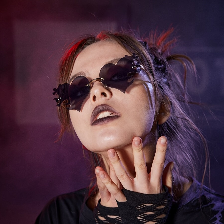 Vintage 90s Punk Heart Flame Glasses Disco Party Sunglasses