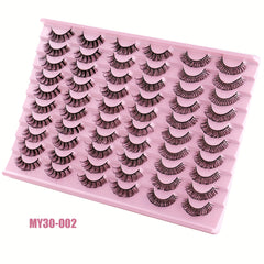 30 Pairs Daily Curling Thick Natural Fiber False Eyelashes