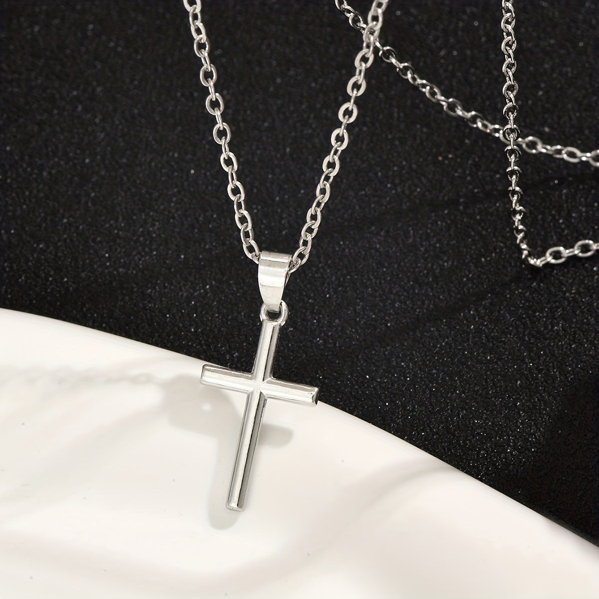 European/American Style Men's Cross Pendant Necklace - Initial Gift Decoration
