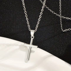 European/American Style Men's Cross Pendant Necklace - Initial Gift Decoration