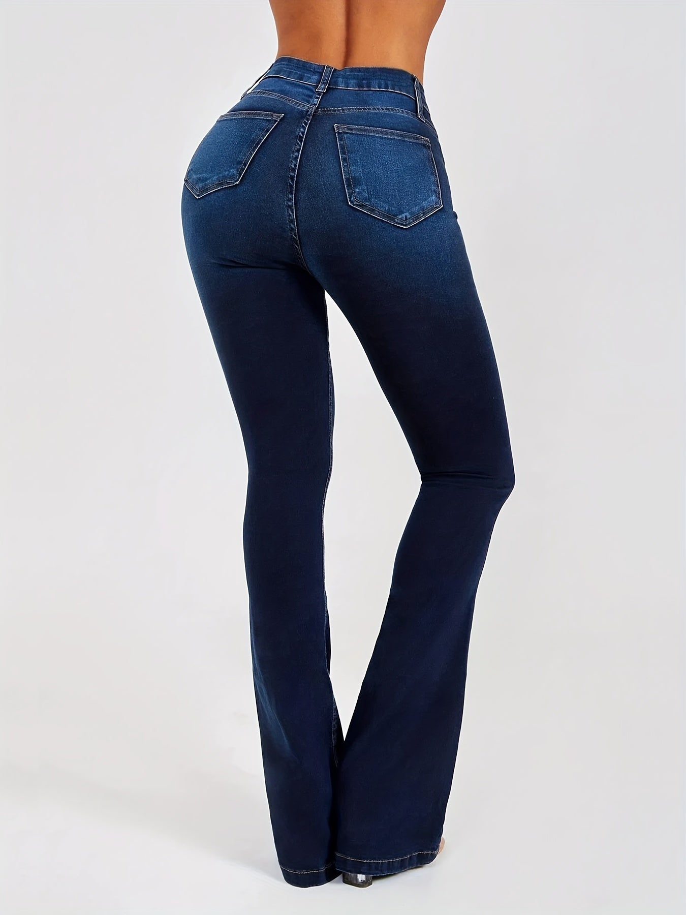 High Rise Skinny Bell Bottoms Flared Jean Pants