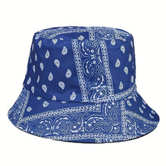 Paisley Print Bucket Hat Hip Hop Solid Basin Hat Sunscreen Travel Beach Hats