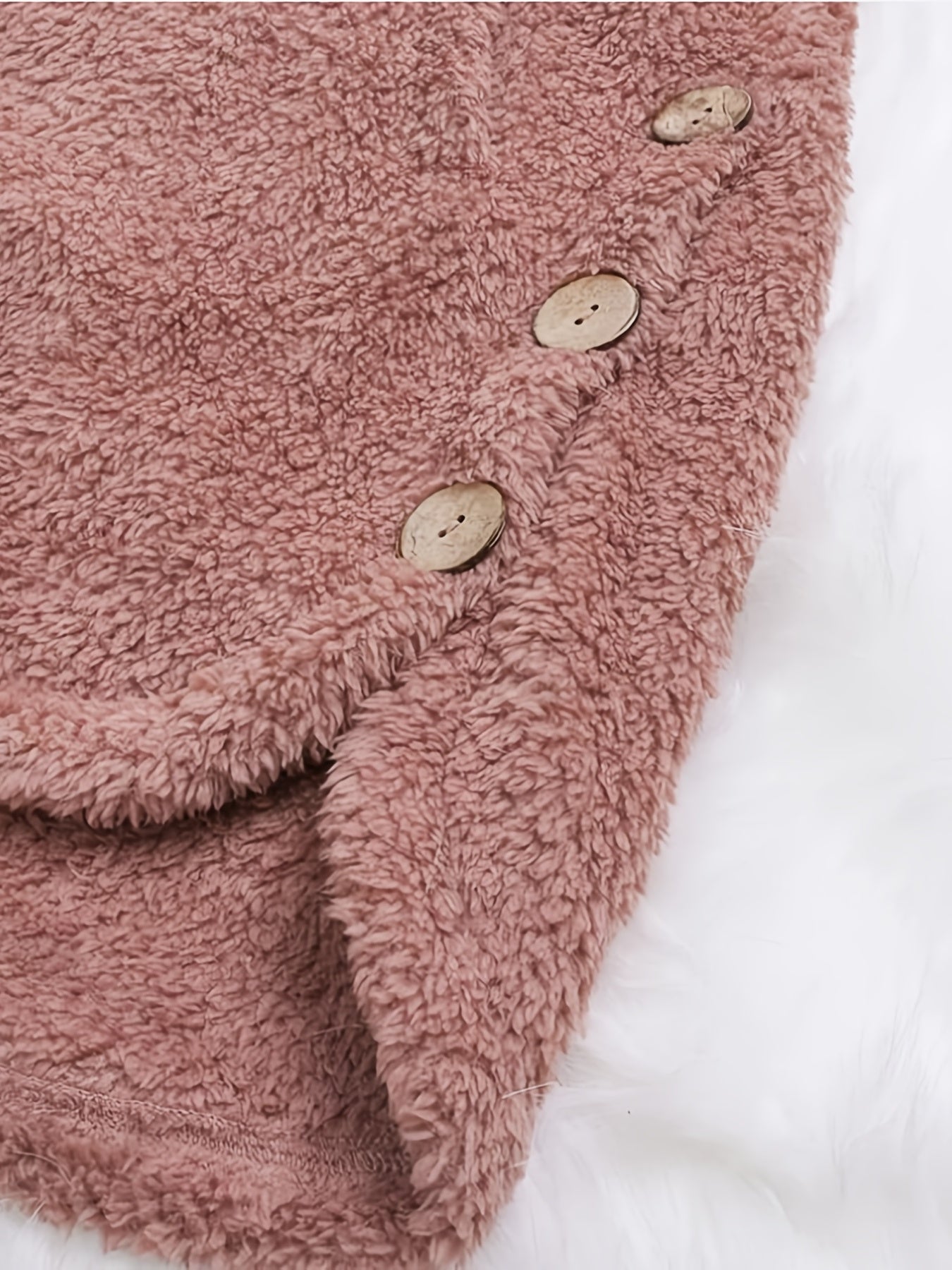 Solid Hooded Button Down Warm Jacket for Fall & Winter