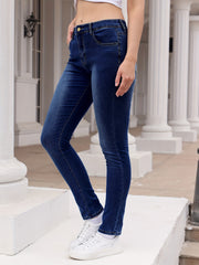 Women's Slim Fit Skinny Jeans Mid Stretch Denim Pants