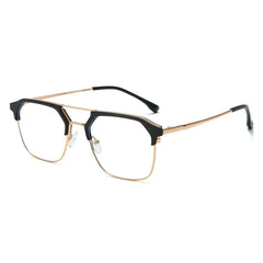 Adult Men's Retro Glasses Frame Double Beam Business Optical Lens