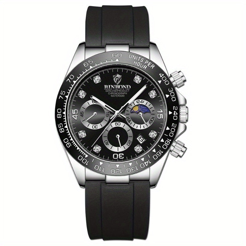 Multifunctional Sports Chronograph Quartz Watch Men's Waterproof Watch