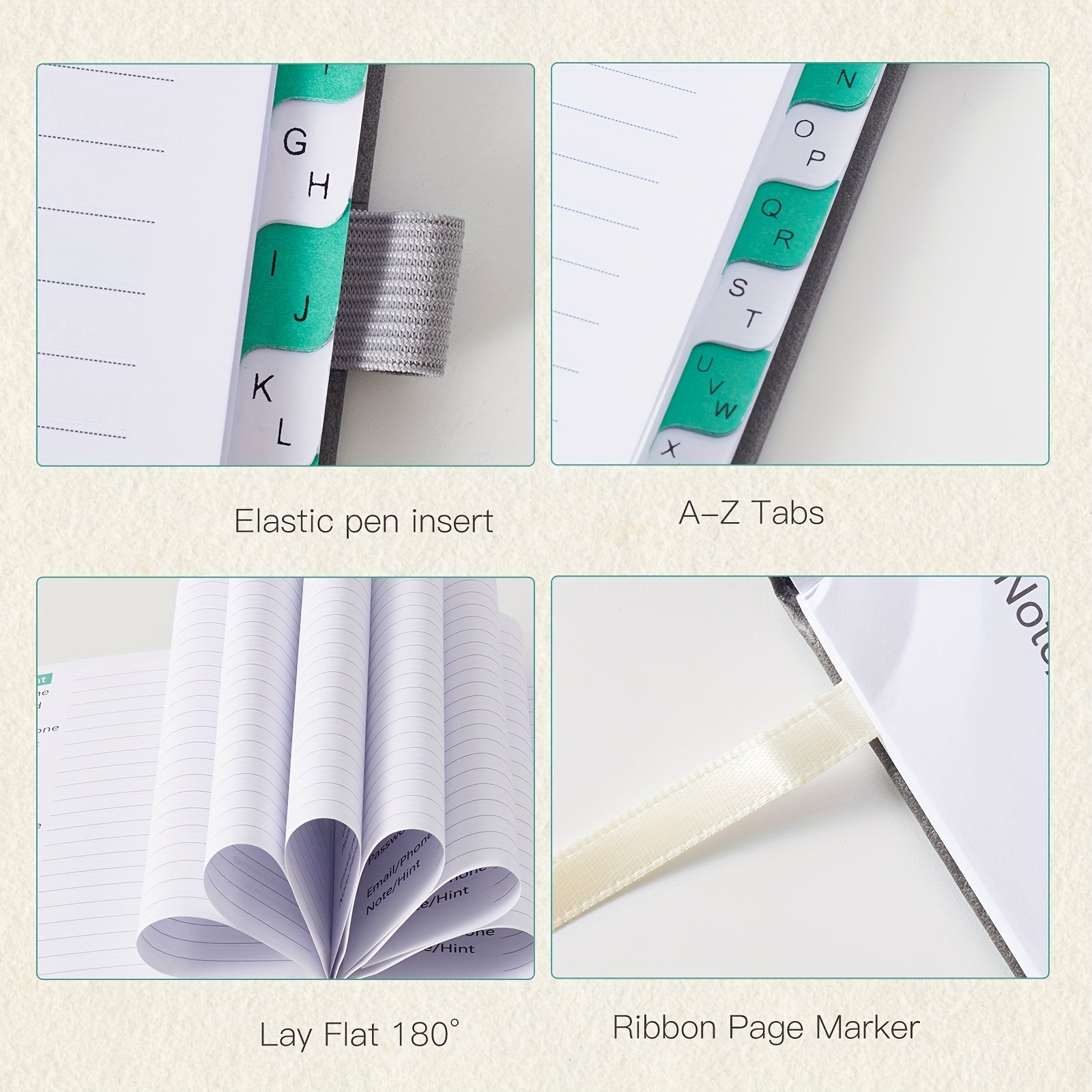A6 Password Book With Alphabetical Tabs for Seniors Office Home