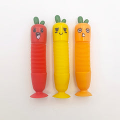 3pcs POP Tube Carrot Relax Toys Plastic Sensory Party Awards