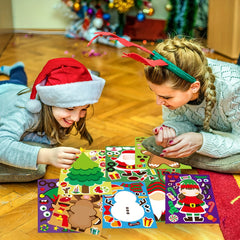Cartoon Santa Snowman DIY Stickers - Creative Puzzle Handbook Decoration