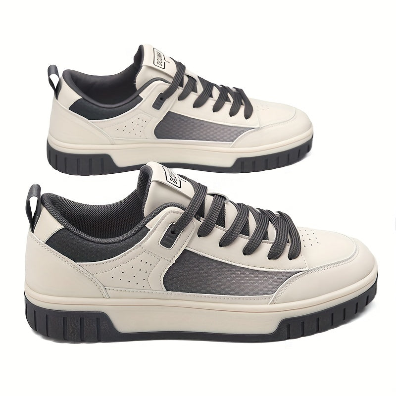 Men's Lace up Skate Shoes Good Traction PU Leather Upper