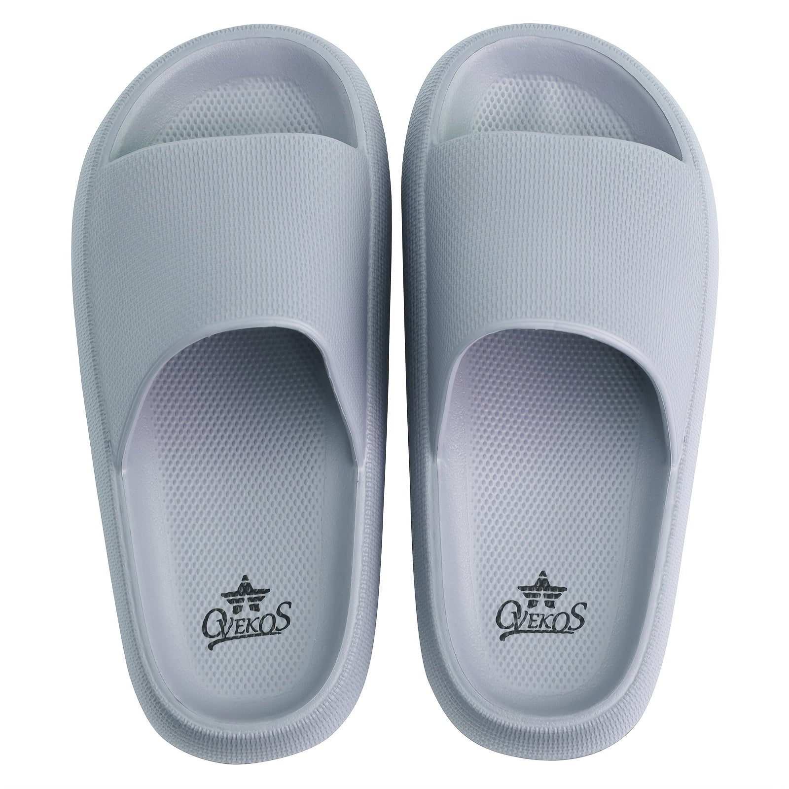 Men's Comfort Slide Slippers Cushioned Indoor Outdoor Grey