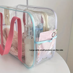 Transparent Square Handbag Zipper Versatile Cosmetic Bag
