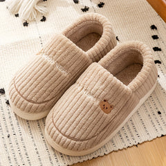 Women's Bear Plush Slippers Warm Non Slip Shoes
