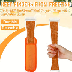 10 Reusable Popsicle Bags Colorful Ice Pop Sleeves for Outdoor Camping