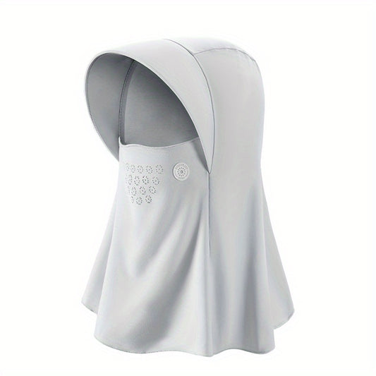 Sun Proof Hoodie Face Covering With Brim Mesh Ice Mask Neck Gaiter