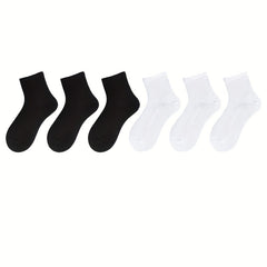 6 Pairs Men's Cotton Mid-calf Socks