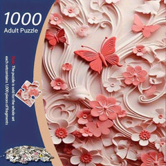 3D Relief Butterfly & Flower Sea Puzzle Romantic Healing Collage