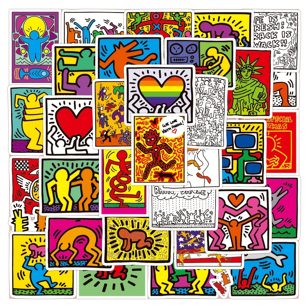 50Pcs Cartoon Graffiti Stickers, Colorful Fun for Any Space