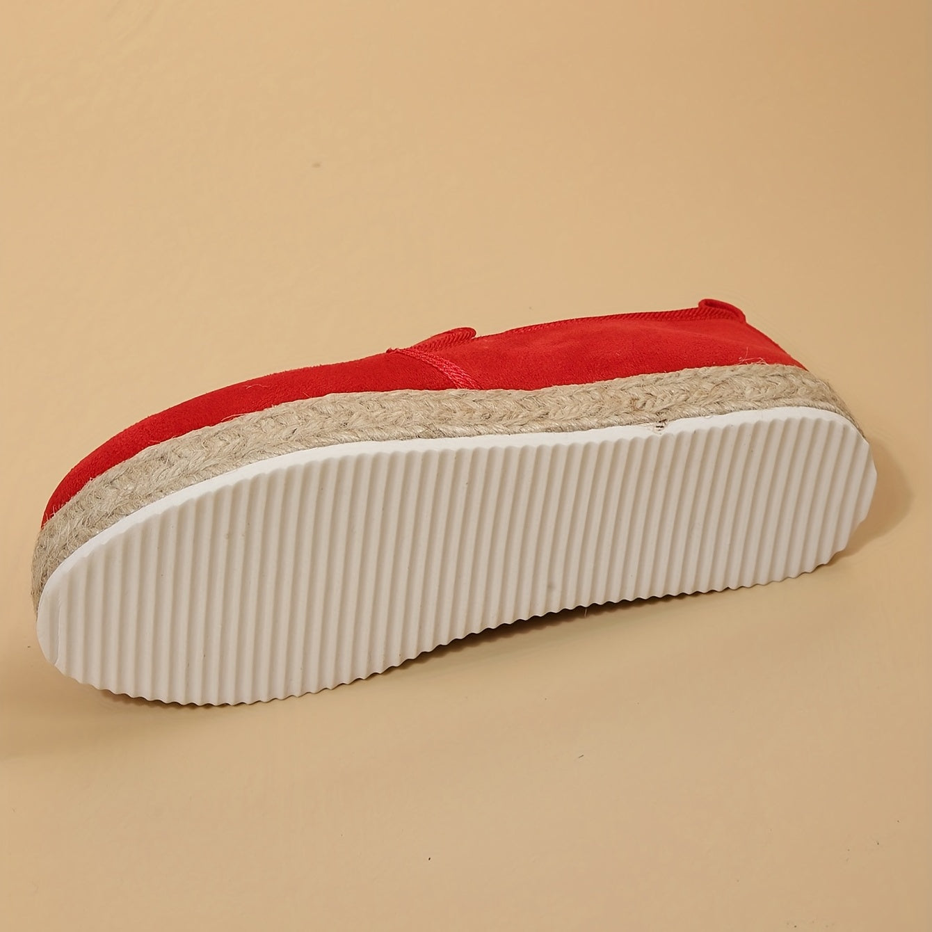 Women's Solid Espadrille Slip-On Flatform Shoes