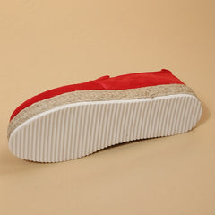 Women's Solid Espadrille Slip-On Flatform Shoes