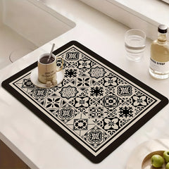 Colorful Printed Absorbent Dish Drying Pad
