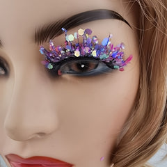 Glitter False Eyelashes Dramatic Fluffy Makeup Lashes for Stage Cosplay Parties