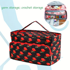Yarn Storage Tote Bag Crochet Knitted Wool And Hook Bag for Halloween Christmas